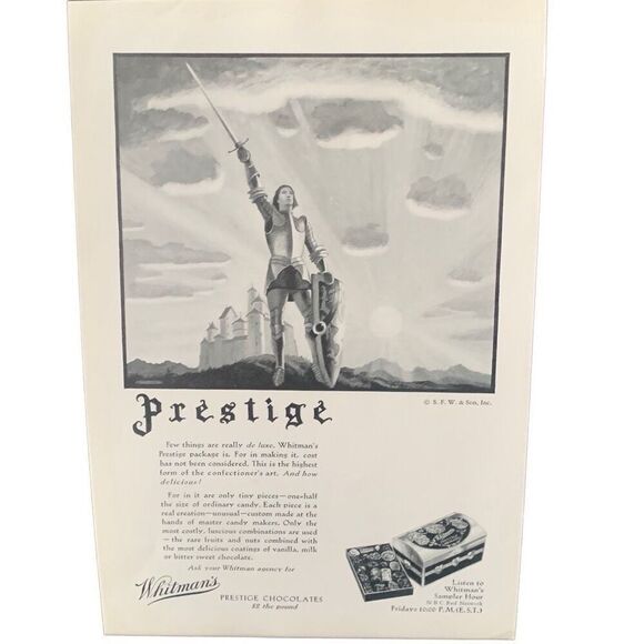 Vintage 1932 Whitman’s Prestige Chocolates Ad Advertisement - Picture 4 of 4